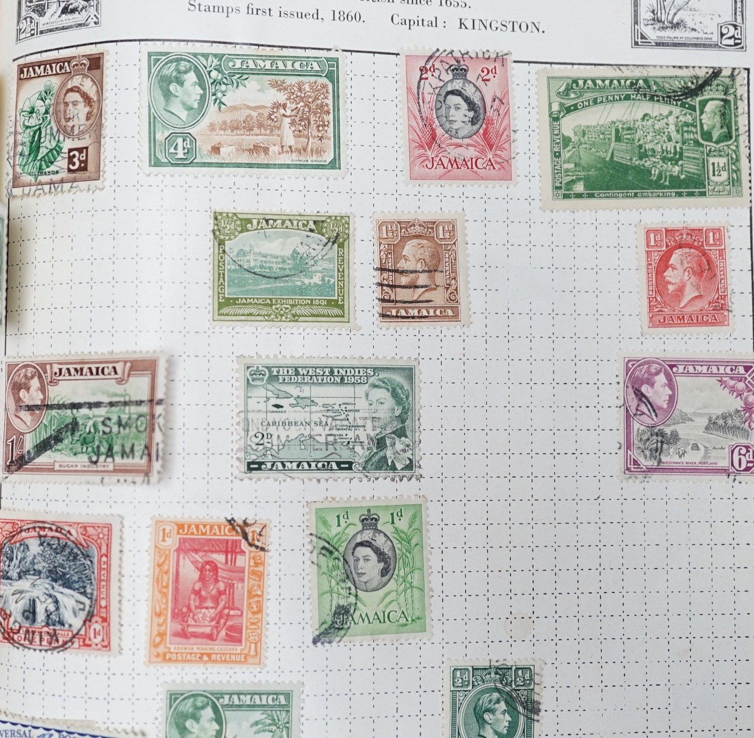 Four albums with Victorian and later Commonwealth and World stamps